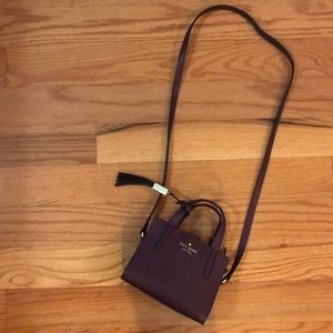 Kate Spade mini croc crossbody bag burgundy- NWOT